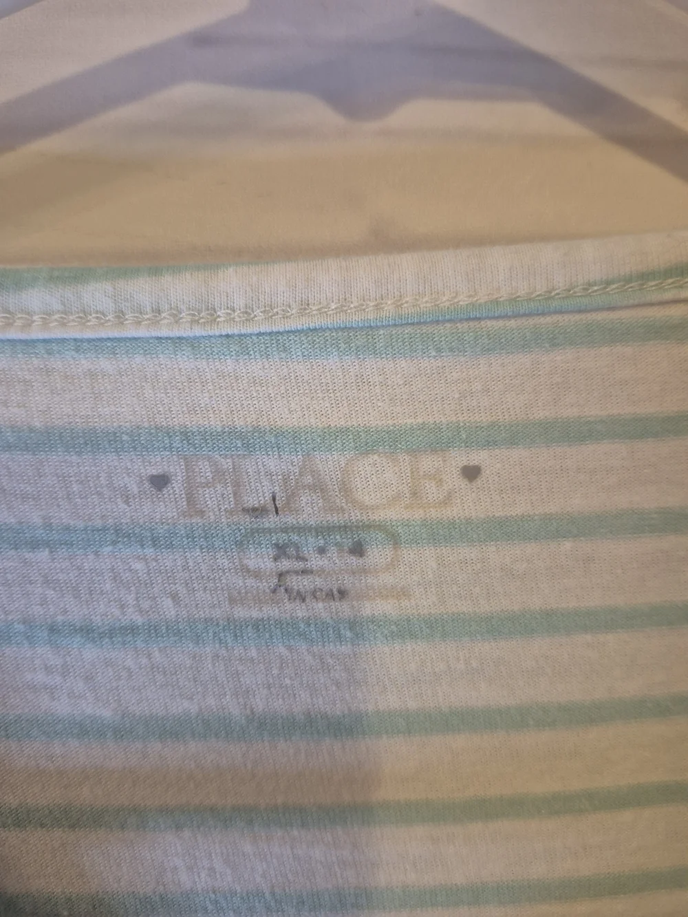 The Children's Place Mint and White Striped Sequin Graphic Long-Sleeve Tee